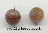 NGP9844 20mm round line agate gemstone pendants