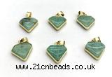 NGP9885 14*16mm faceted amazonite pendant