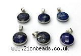 NGP9893 16mm faceted coin lapis lazuli pendant