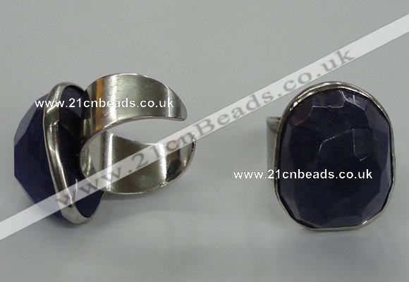 NGR03 18*25mm - 22*28mm faceted nuggets agate gemstone rings