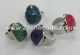 NGR05 18*25mm - 22*28mm faceted nuggets agate gemstone rings