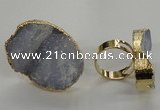 NGR09 25*35mm - 30*40mm freeform blue lace agate gemstone rings