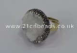 NGR1000 26mm - 28mm coin druzy quartz rings wholesale