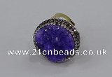 NGR1002 26mm - 28mm coin druzy quartz rings wholesale