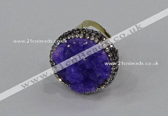 NGR1002 26mm - 28mm coin druzy quartz rings wholesale