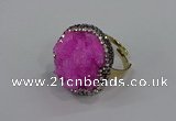 NGR1003 26mm - 28mm coin druzy quartz rings wholesale