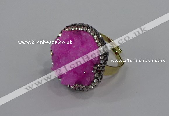 NGR1003 26mm - 28mm coin druzy quartz rings wholesale