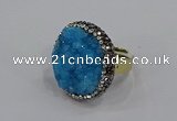 NGR1005 26mm - 28mm coin druzy quartz rings wholesale