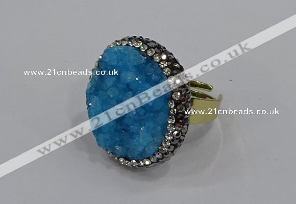 NGR1005 26mm - 28mm coin druzy quartz rings wholesale