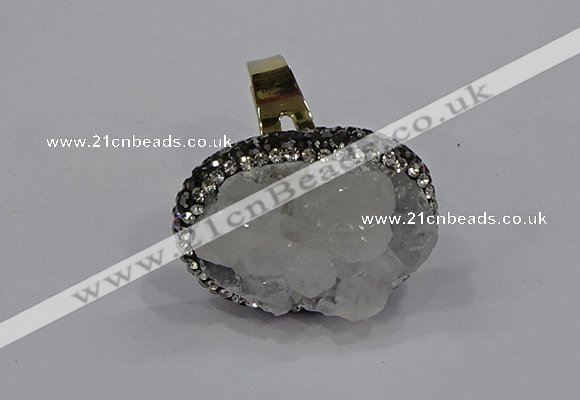 NGR1009 20*25mm - 22*30mm oval druzy quartz rings wholesale