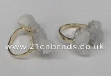 NGR101 13*18mm - 15*20mm nuggets plated druzy quartz rings