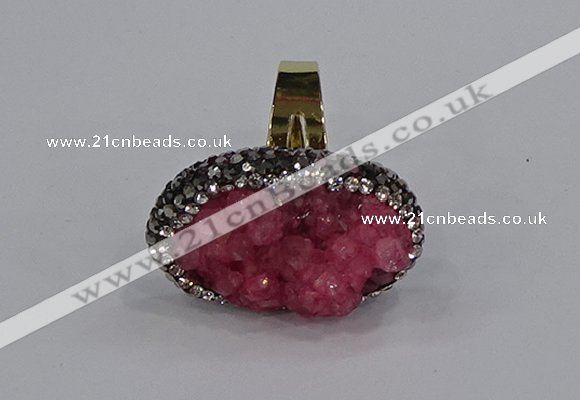 NGR1013 20*25mm - 22*30mm oval druzy quartz rings wholesale