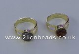 NGR1018 10mm coin druzy agate gemstone rings wholesale