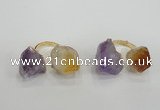 NGR102 13*18mm - 15*20mm faceted nuggets amethyst & citrine rings