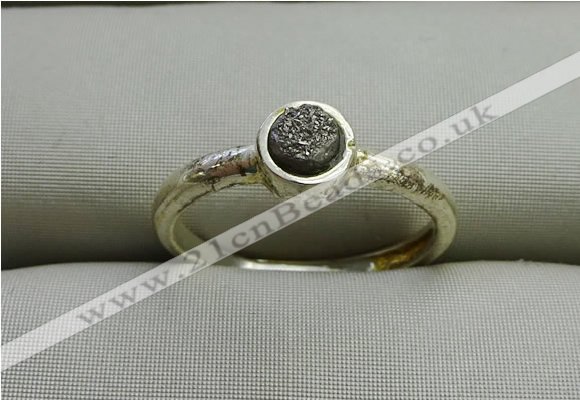 NGR1038 4mm coin plated druzy agate rings wholesale