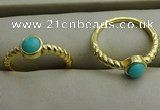 NGR1050 4mm coin synthetic turquoise rings wholesale