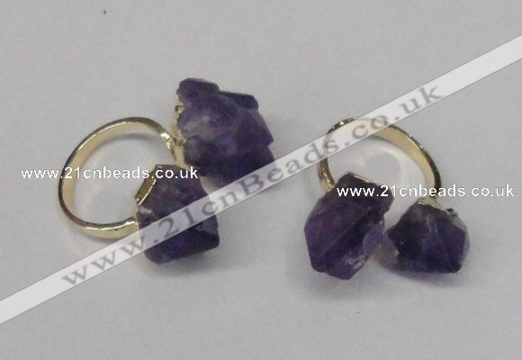 NGR106 13*18mm - 15*20mm faceted nuggets amethyst gemstone rings