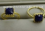 NGR1075 8*8mm square lapis lazuli gemstone rings wholesale