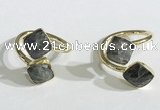 NGR1082 8mm faceted square labradorite gemstone rings wholesale