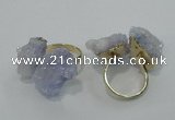 NGR11 15*20mm - 20*25mm nuggets plated druzy quartz rings