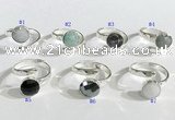 NGR1101 10mm faceted coin  mixed gemstone rings wholesale