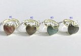 NGR1107 13mm faceted heart  mixed gemstone rings wholesale