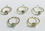 NGR1109 8mm coin  mixed gemstone rings wholesale