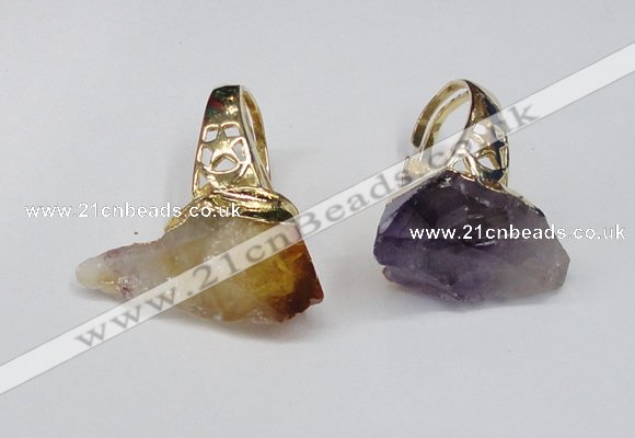 NGR111 18*35mm - 22*40mm faceted nuggets mixed quartz rings
