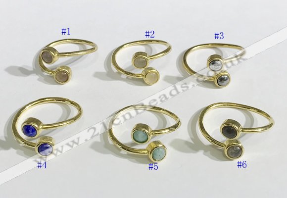 NGR1115 6mm coin  mixed gemstone rings wholesale