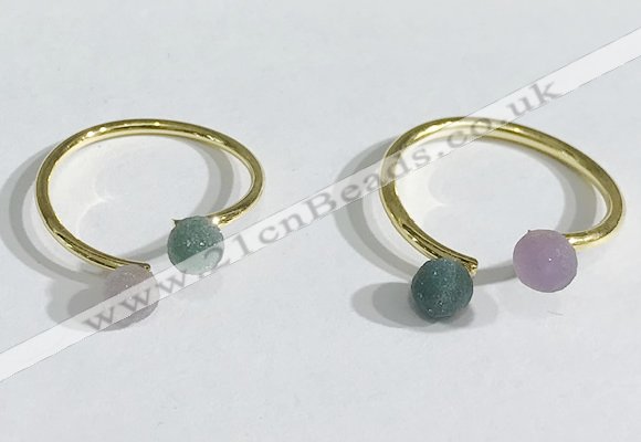 NGR1116 4mm round agate gemstone rings wholesale