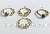 NGR1118 8mm coin  mixed gemstone rings wholesale