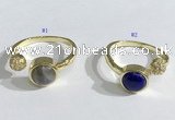 NGR1119 8mm coin  mixed gemstone rings wholesale