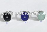 NGR1125 14*17mm oval mixed gemstone rings wholesale