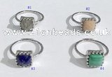 NGR1140 10mm square  mixed gemstone rings wholesale