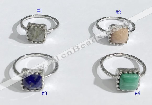 NGR1140 10mm square  mixed gemstone rings wholesale