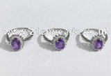 NGR1145 6*8mm faceted oval amethyst gemstone rings wholesale