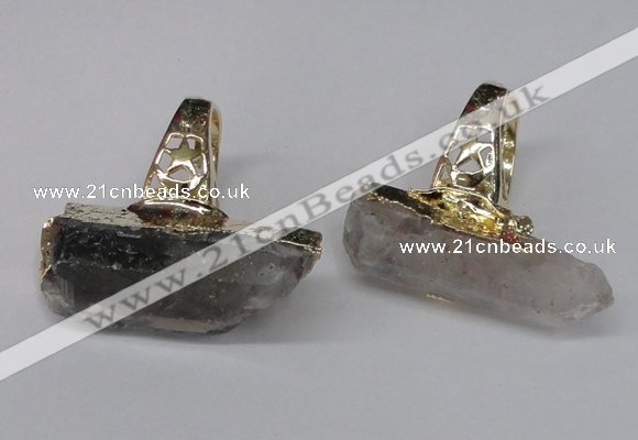 NGR117 15*35mm - 18*40mm faceted nuggets mixed quartz rings