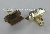 NGR122 12*35mm - 15*40mm faceted nuggets lemon quartz rings