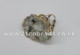 NGR124 30*40mm - 35*45mm freeform plated druzy quartz rings