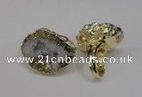 NGR125 30*40mm - 35*45mm freeform plated druzy quartz rings