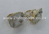 NGR127 30*35mm - 35*40mm freeform plated druzy quartz rings