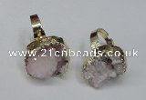 NGR130 18*25mm - 20*25mm freeform plated druzy quartz rings