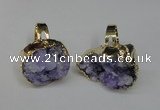 NGR131 18*25mm - 20*25mm freeform plated druzy quartz rings