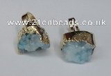 NGR132 18*25mm - 20*25mm freeform plated druzy quartz rings