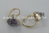 NGR135 15*20mm - 18*25mm freeform plated druzy amethyst rings