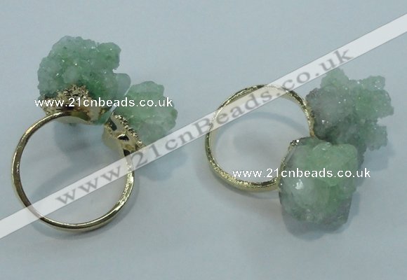 NGR14 15*20mm - 20*25mm nuggets plated druzy quartz rings