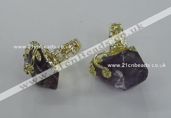 NGR143 18*25mm - 22*30mm faceted nuggets druzy amethyst rings