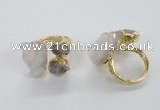 NGR148 8*10mm - 15*20mm nuggets druzy quartz rings wholesale