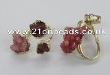 NGR151 8*10mm - 15*20mm nuggets druzy quartz rings wholesale