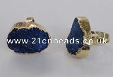 NGR156 22*30mm - 25*30mm freeform druzy agate rings wholesale